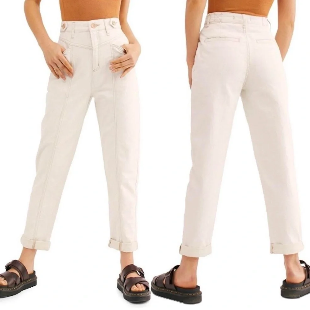 FREE PEOPLE City of Lights Ivory Jeans